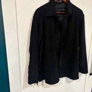 Vintage 80sMen's Black  shirt Jacket vintage y clouds brand .retro chic suede